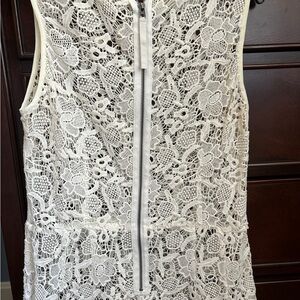 CAbi size medium lace sleeveless top with zippered back